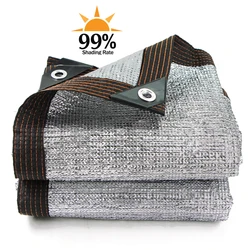 Anti-UV 99% Aluminum Foil Sun Shade Net Garden Shade Cloth Sunblock Privacy Mesh Netting Building Shelter Gazebo Pergola Balcony