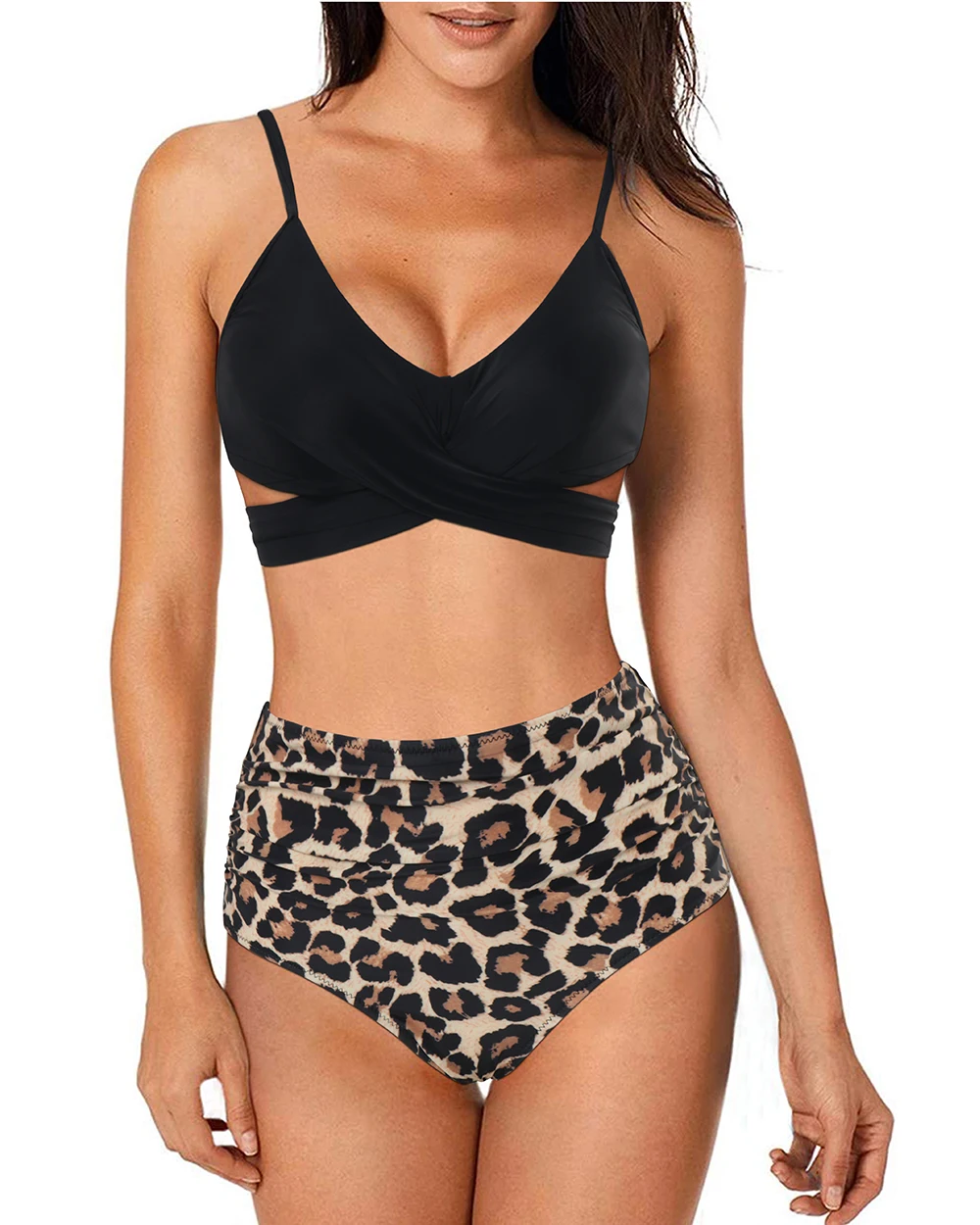 Bikini Push-Up para Mujer, Traje de Baño Sexy 2026, Conjunto de Bikini Brasileño de Cintura Alta, Traje de Baño Sólido para Playa