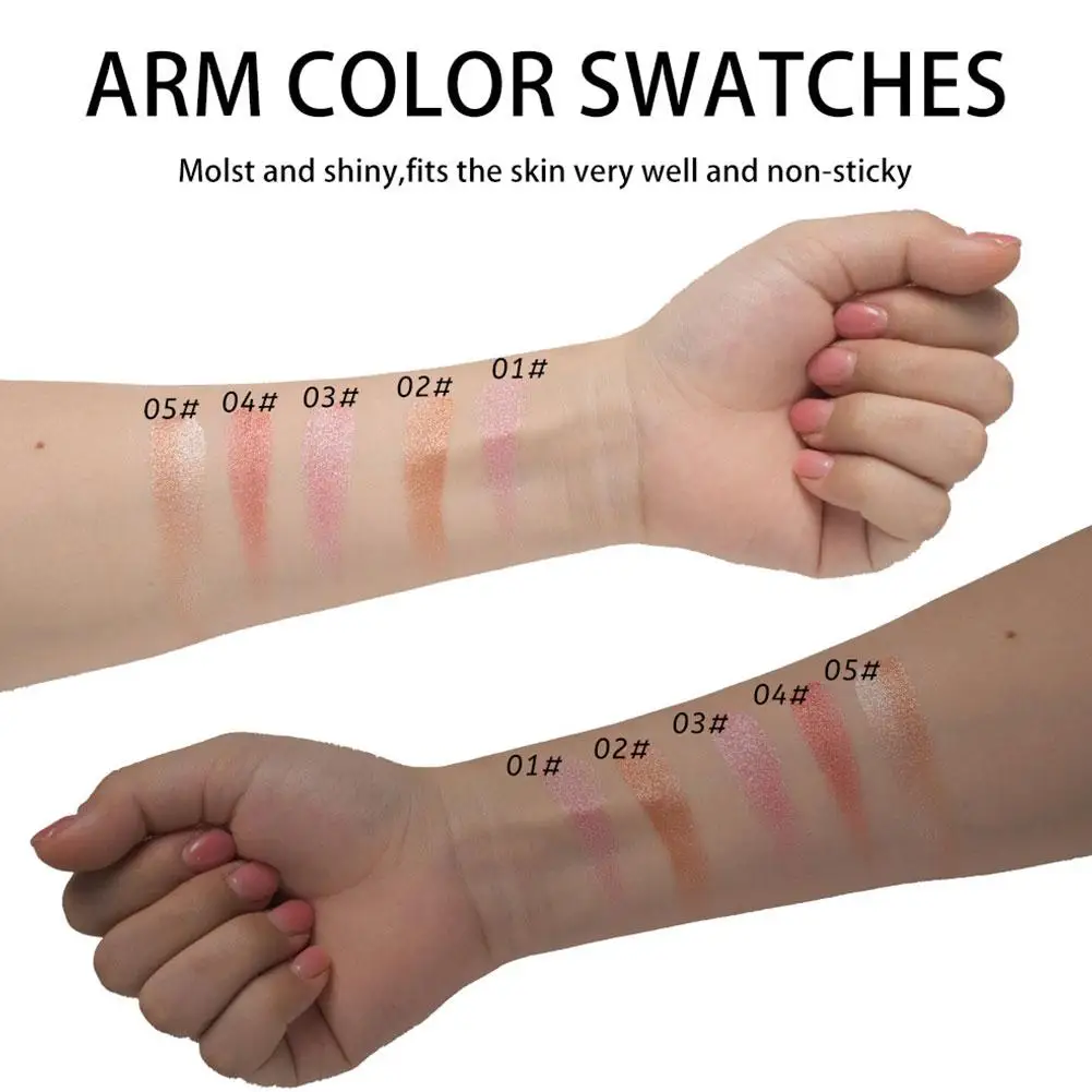 Evidenziatore marmorizzato a 3 colori Blush Duo Clubday Shimmery Glow Tonalità multiple Viso Evidenziazione Blush Cosmetici per il trucco