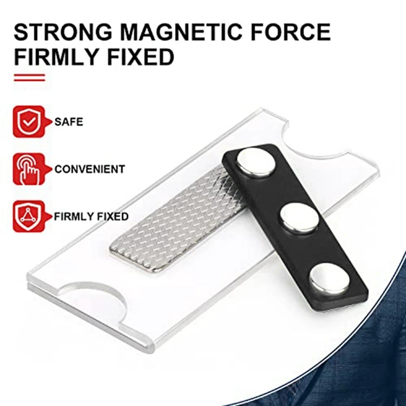 ชุด papan Nama แม่เหล็กพร้อมแม่เหล็ก3ตัวป้ายชื่อธุรกิจ/ป้าย ID 10ชิ้น