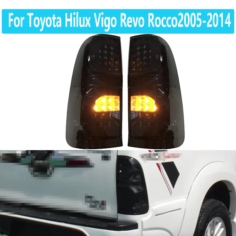 2Pcs LED Tail Lamp For Toyota Hilux Vigo Revo Rocco2005-2014 Tail Lamp Turn Signal Brake Day Lights Vehicle Led Rear Lights