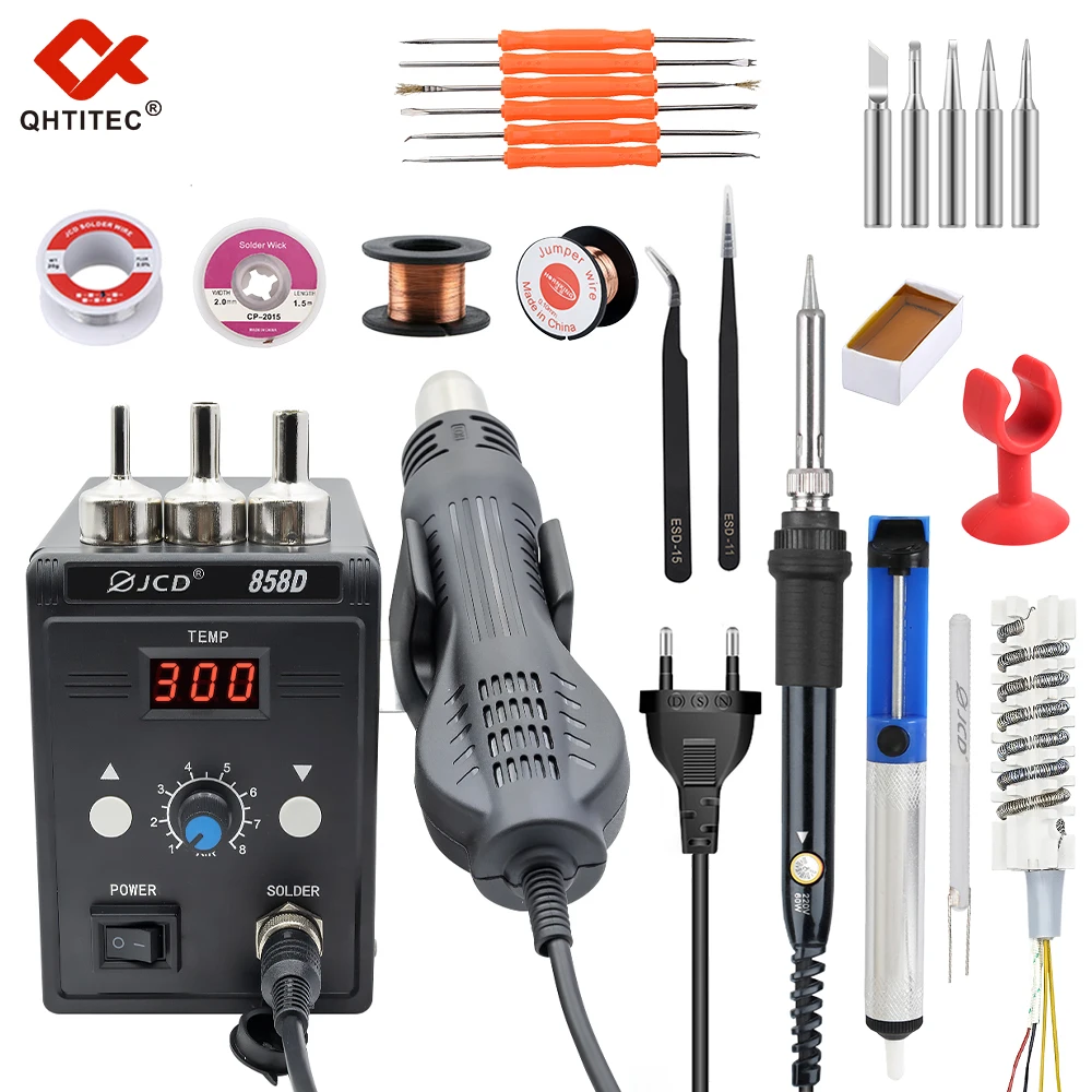 JCD Hot Air Gun 858D BGA Rework Soldering Station Heat Gun 220V 700W Hair Dryer For Soldering SMD SMT IC Welding Repair Tools