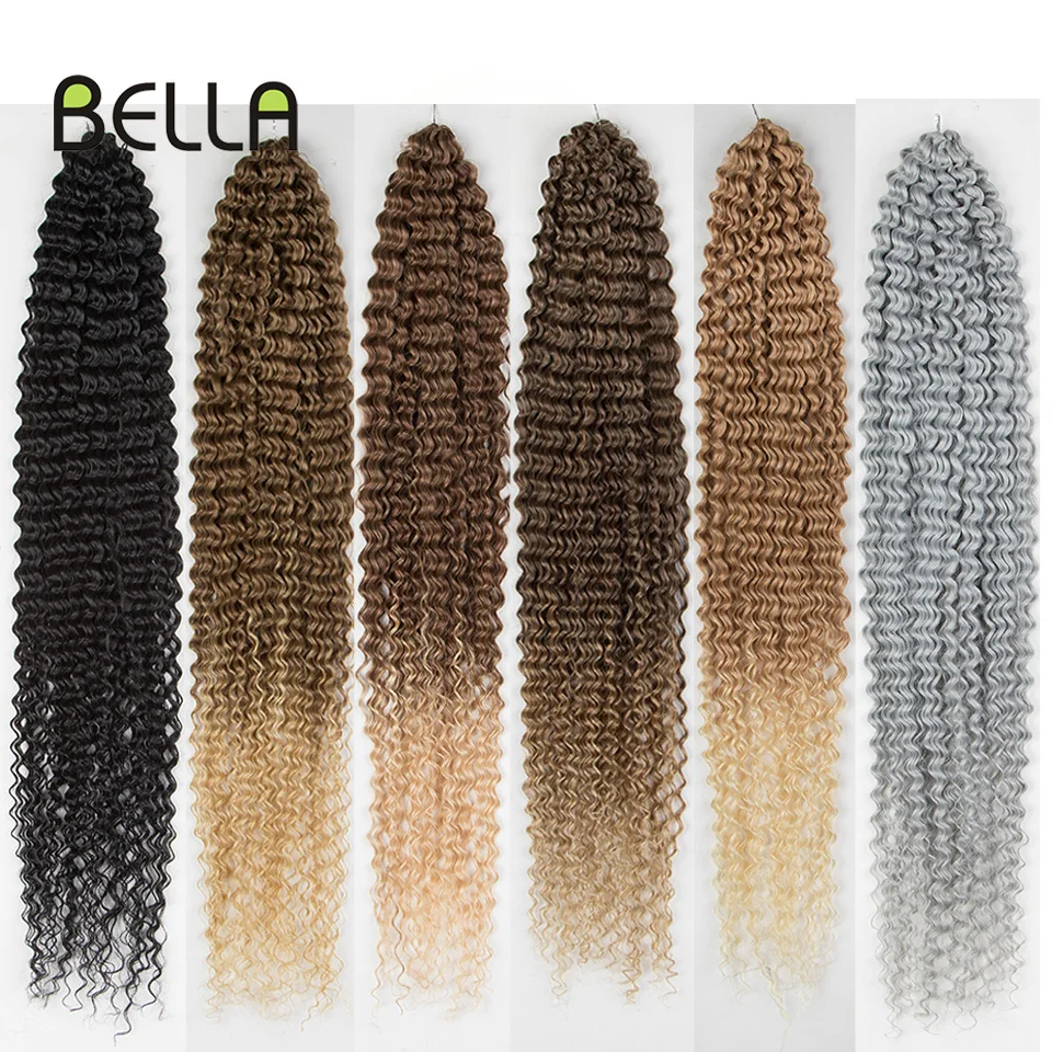 

Bella Crochet Hair Synthetic Water Wave Hair Extensions Ombre Blonde 613 Brown 30 Inch Hair Braids Twist Curly Hair For Woman