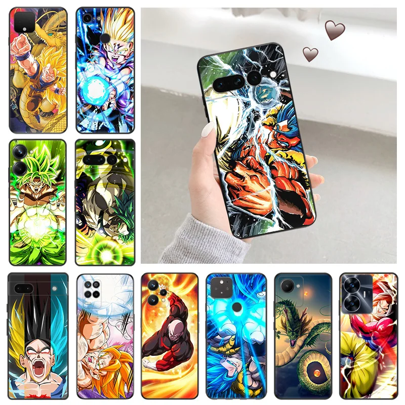 Soft Case for Pixel 8 8a 7a 7 6 6a Dragon Anime balls DBZ Motorola One Fusion Edge 40 Pro 30 20 G200 Black Phone Cases Cover