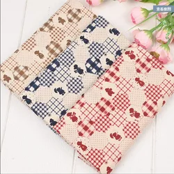 Pure Cotton Fabric for DIY Patchwork, Cute Retro Plaid Girl Print, Handmade Bag, Garment Dress, Sewing Tissue, CR-1818