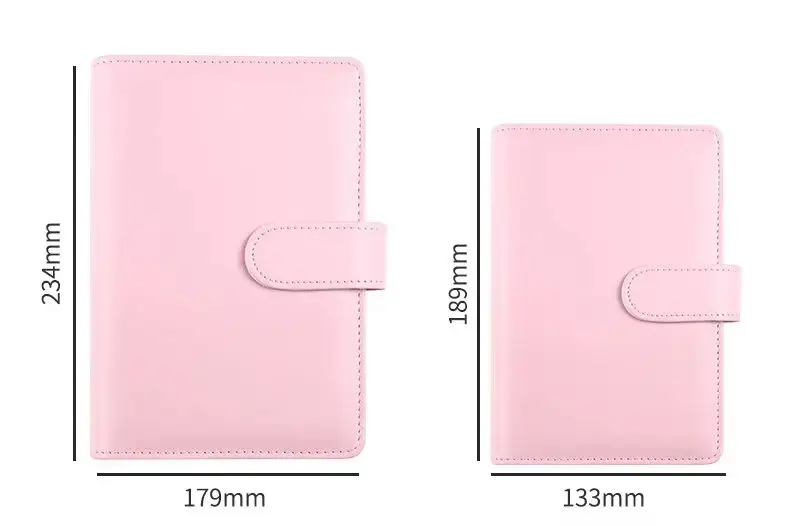 A5 A6  Macaroon Sercies 18Colors Binder PU Clip-on Notebook Leather Loose Leaf DIY Notebook Only Cover Stationery