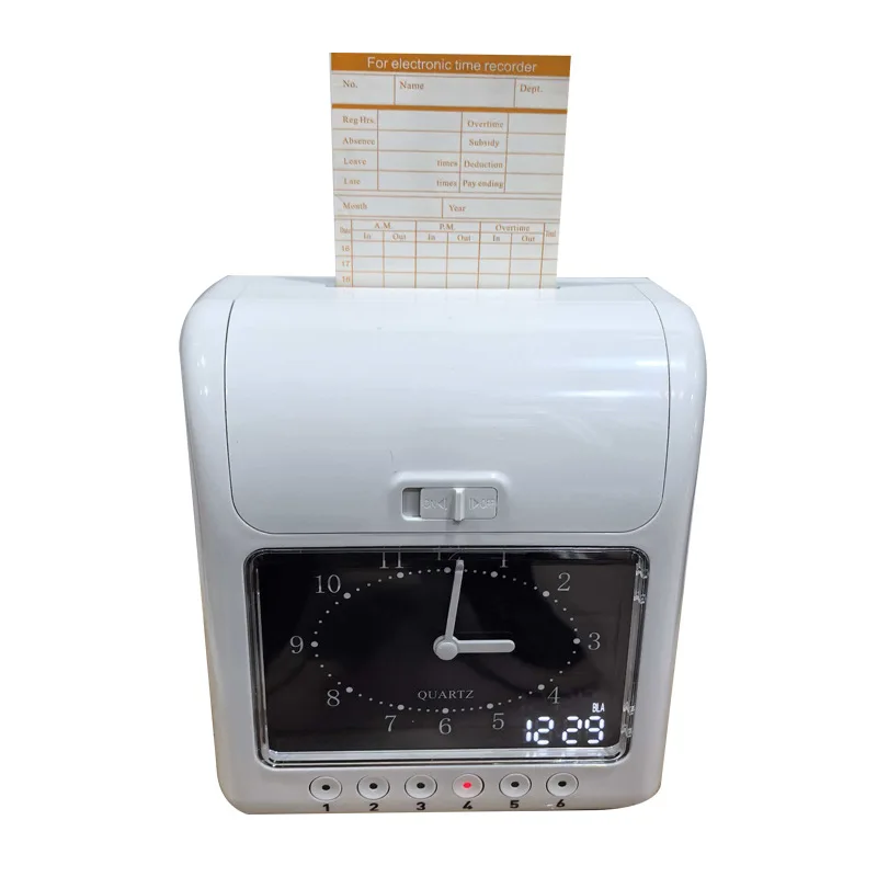 Employee Time Clock Punch Card Machine Paper Card Attendance Recorder for Office and Company