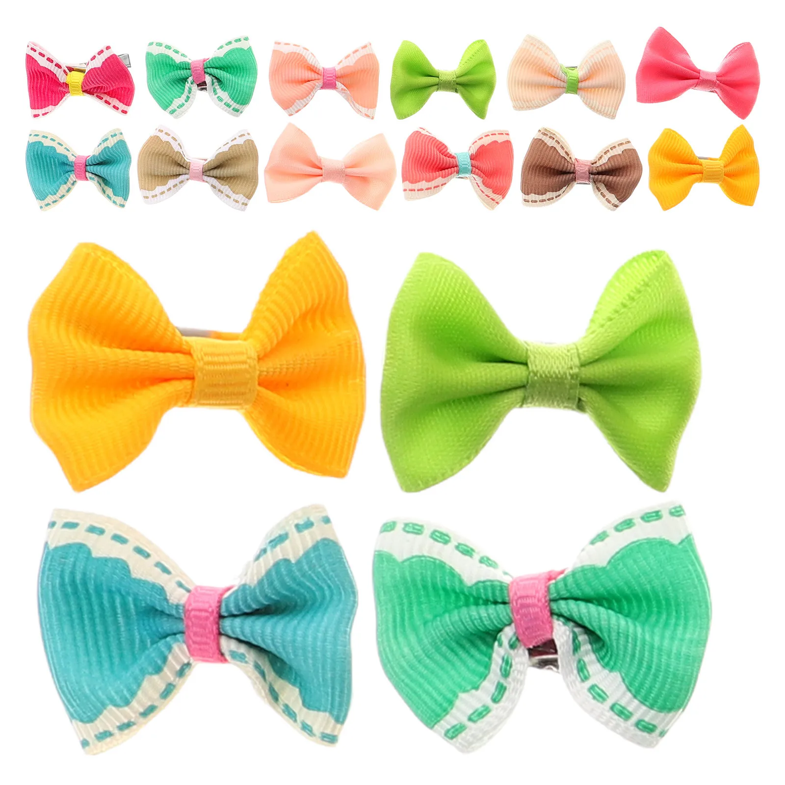 

30Pcs Bow Pet Hair Clips Dog Cat Puppy Alligator Clips Bowknot Style Grooming Accessories Decoration Pet Hair Bow