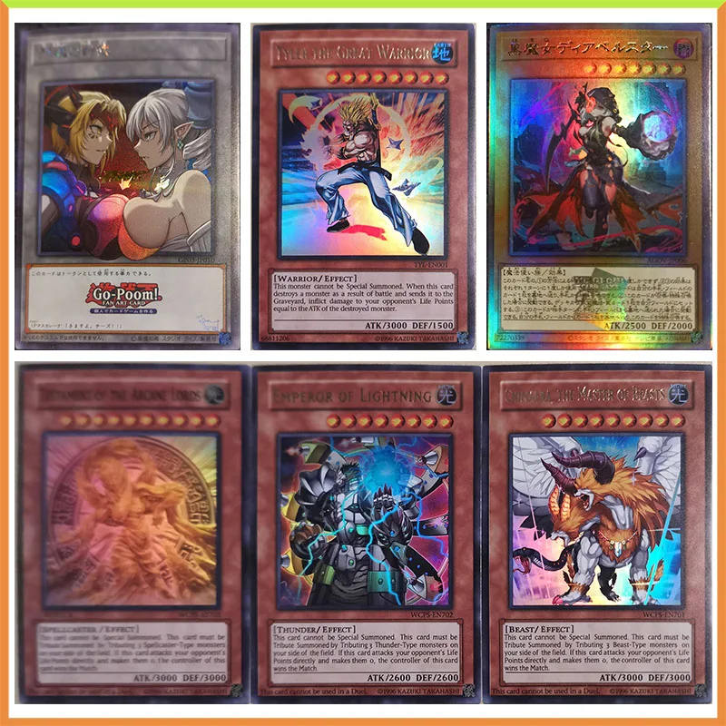 

Anime Yu-Gi-Oh DIY ACG Egyptian Rafael God Tabletop Battle Game Refraction Collectible Cards Toys for boys Birthday Present