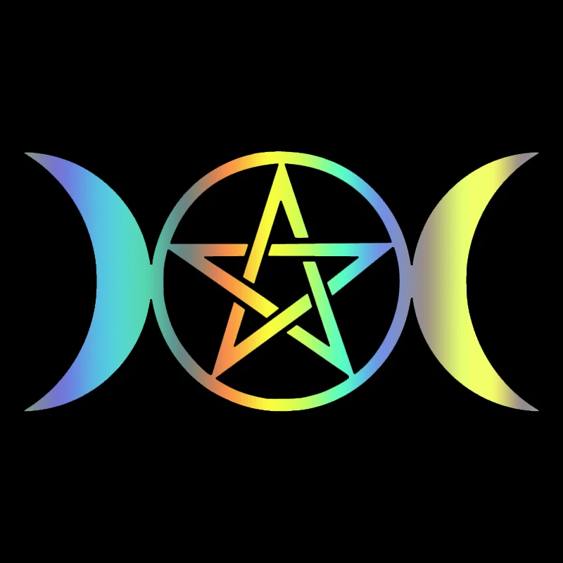 Customizable Sizes/Colors Car Stickers Vinyl Decal Triple Moon Goddess Wicca Pentacle Motorcycle Decorative Accessories