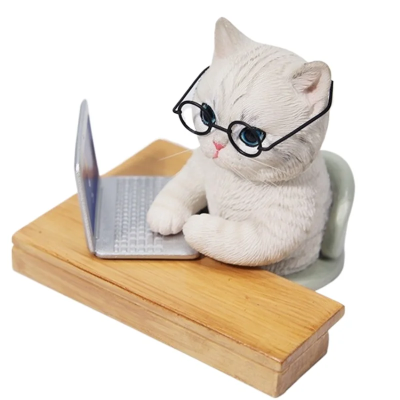 

Fish cat, cute and creative orange cat pet figure model desktop car ornament