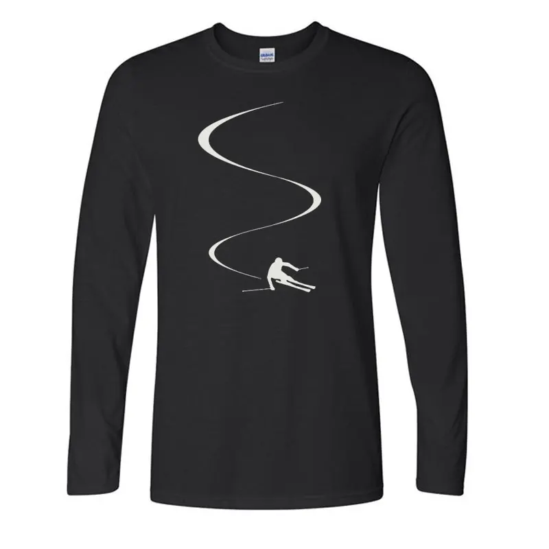 

2025 New Men Print T-Shirts Fashion Mens custom printed Long Sleeve O Neck Mens Skiings Gift Tee Shirt Loose Size Men's Clothes