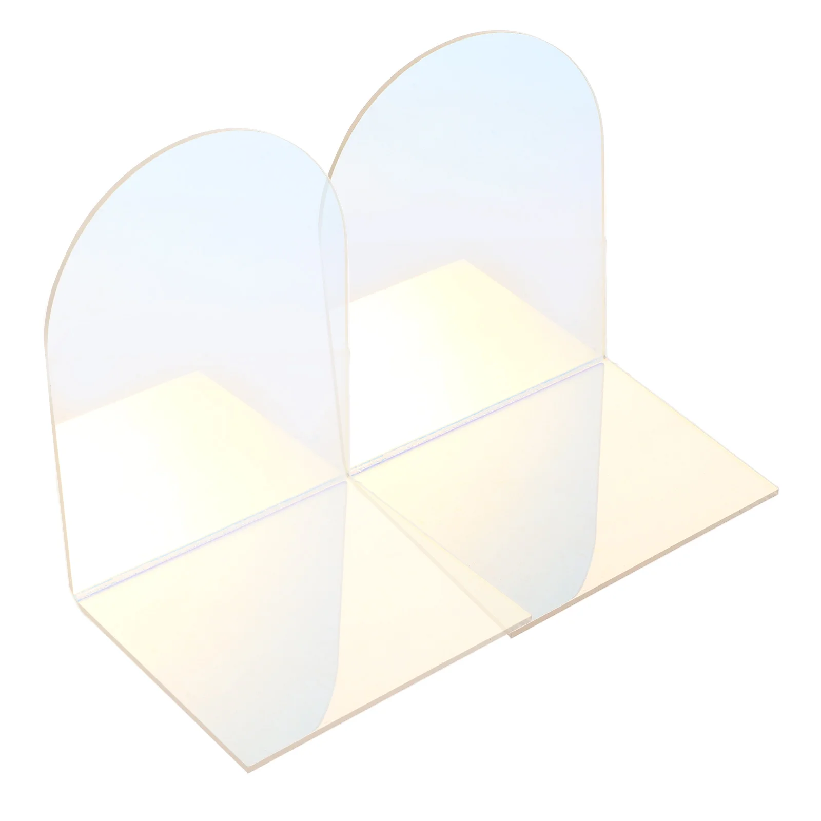 

1 Pair L-Shaped Bookend Acrylic Desktop Book Organizer Sturdy File Holder For Home Office Study Reading Shelf Decorative