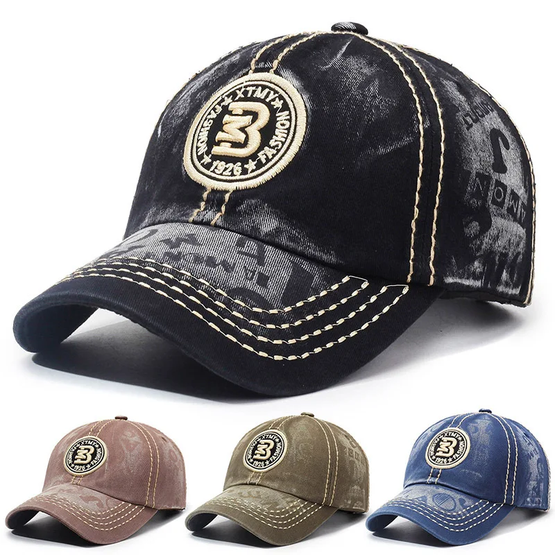 Men and Women Retro Hat Baseball Cap Embroidery Letter Baseball Cap Fashion Couple Shade Sunscreen Versatile