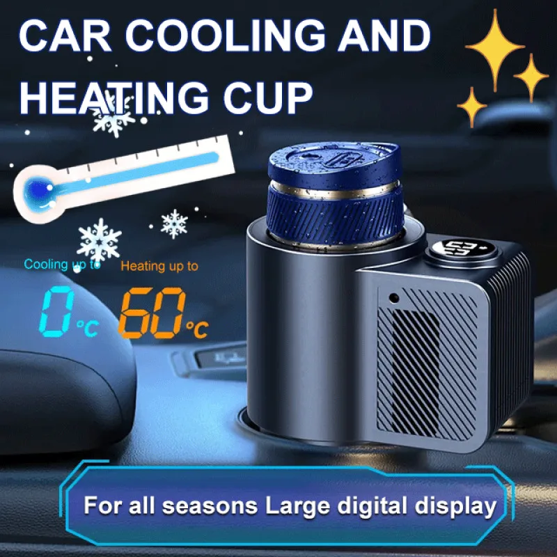 

Metal Aluminum Digital Coffee Mug 0℃-60℃ Fast Cooling Fast Heating Dual Purpose Car Office Long Lasting Intelligent Hot Cold Cup