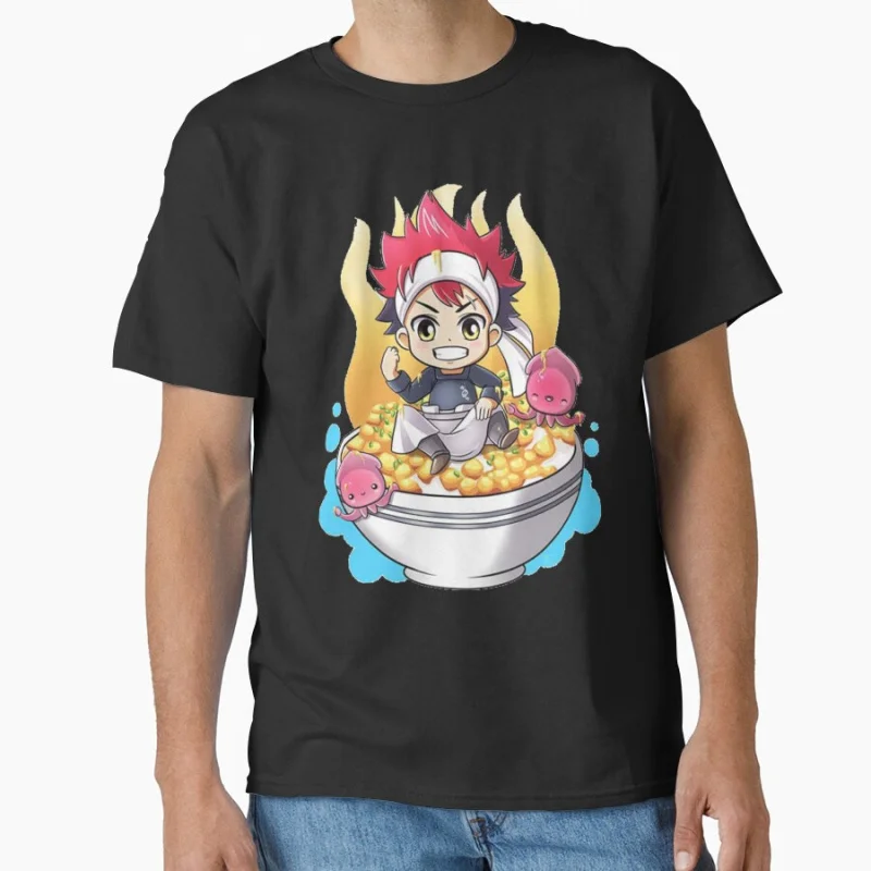 

Food Wars Shokugeki no Soma Retro Japan cook manga Vintage anime t shirt for men large size Adult Tops S-6XL