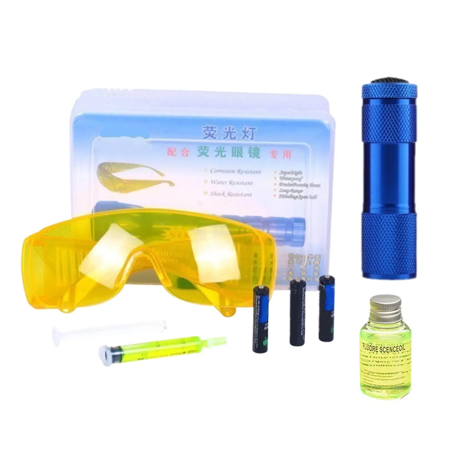 Air Conditioner Leak Detector Kit AC Refrigerant Leak Flashlight Detector Versatile High-Efficiency Professional Car Leakage