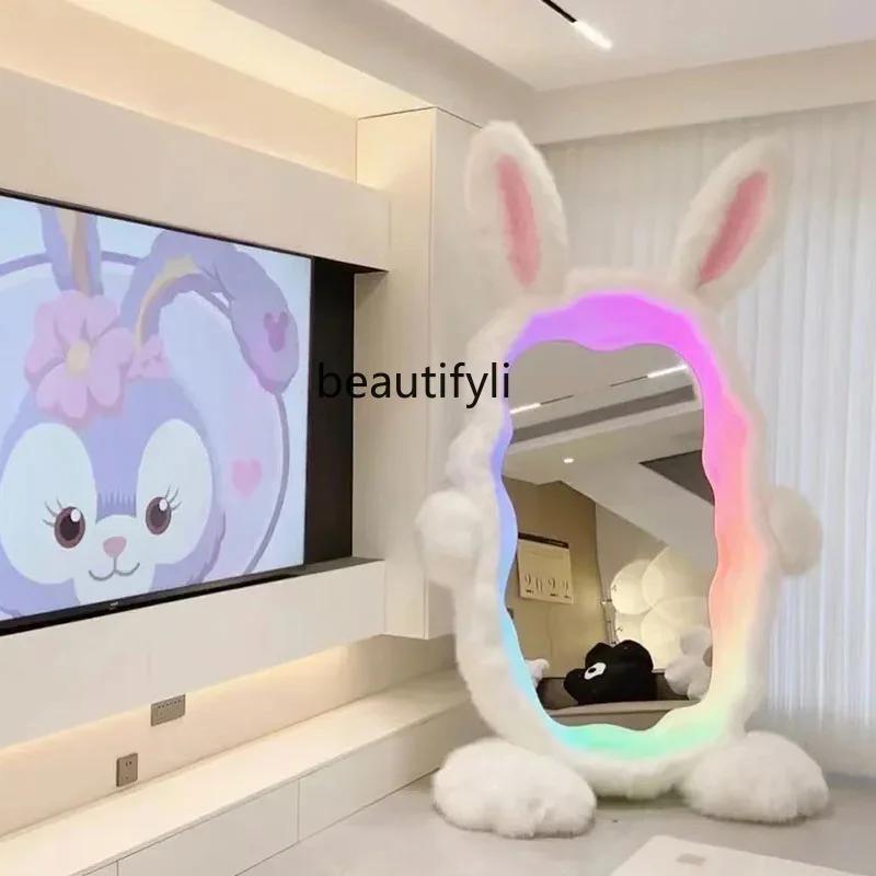 

Rabbit Mirror Full-Length Home Floor Mirror Cartoon Dressing Mirror Makeup Floor Big Decorations