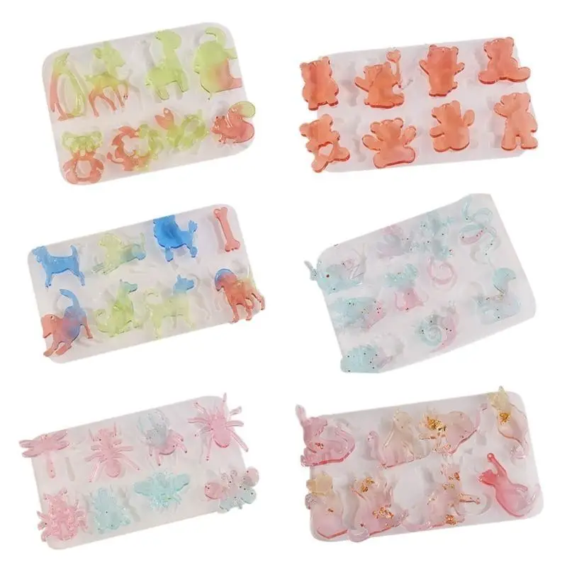 

9HJK Multifuntional Silicone Craft Molds Animal Theme Earrings Molds Silicone Texture