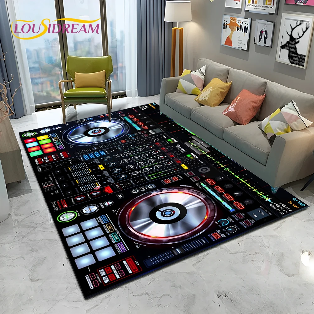 Cartoon DJ Music Screen Keyboard 3D Carpet Rug for Home Living Room Bedroom Sofa Doormat Decor,Child Area Rug Non-slip Floor Mat