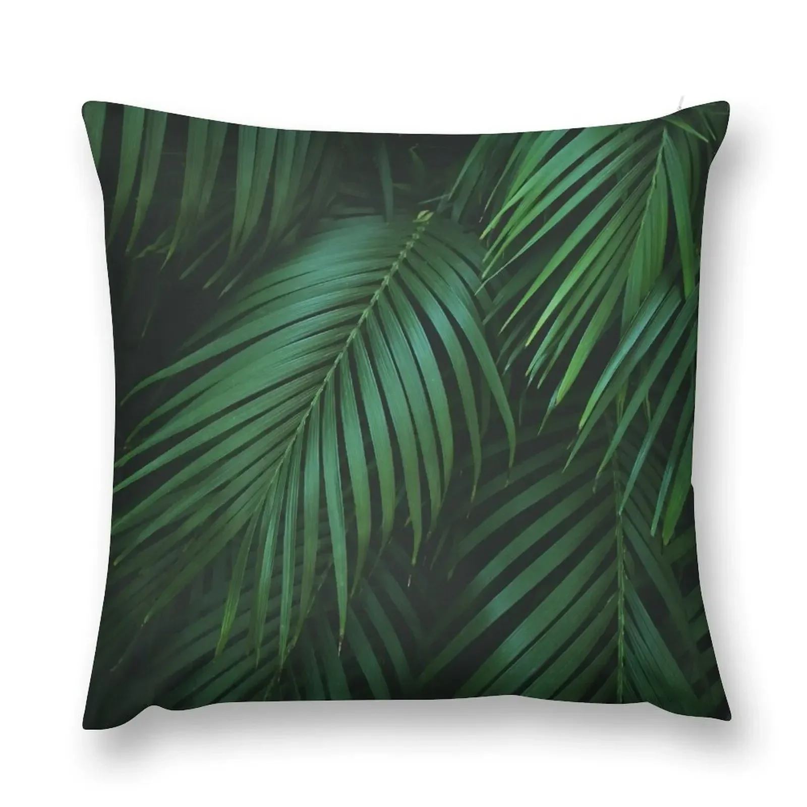 

Lush Green Tropical Palm Leaves Throw Pillow Christmas Pillows Decorative Cushion pillow
