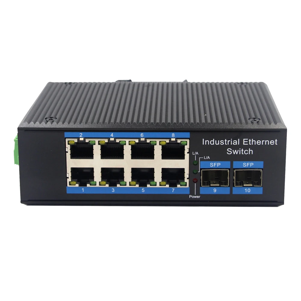 8 POE Port 2 SFP Port Gig  it Industrial POE Switch 48V~57V Fiber Optic POE Switch