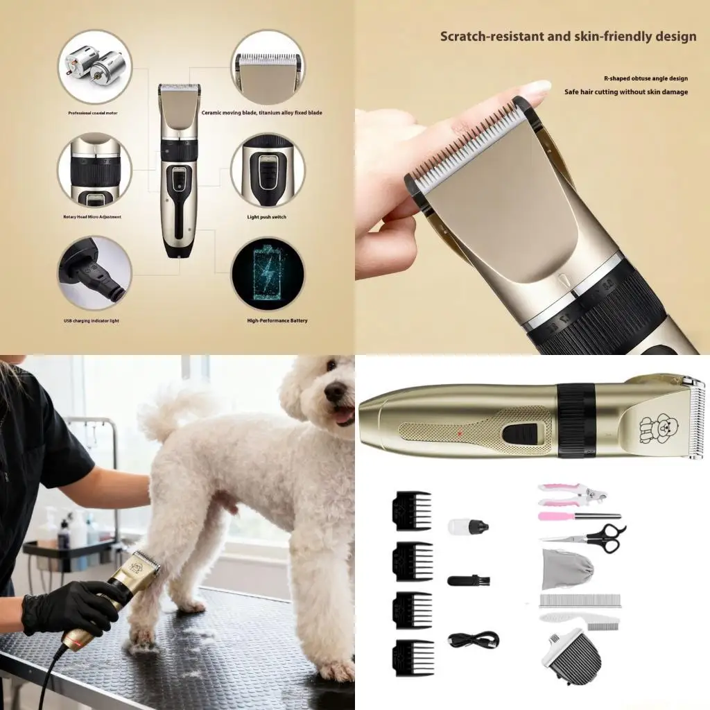 

D0AB тихий моторный триммер для ухода за домашними животными для собак, кошек, лезвия из нержавеющей стали, простота в