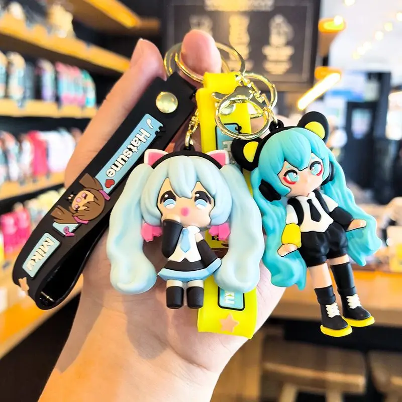 Hatsune Miku Keychain Cartoon Cute and Fun Ins Style Anime Doll Bag Pendant Cartoon Trinket Car Hanger Backpack Pendant Gift