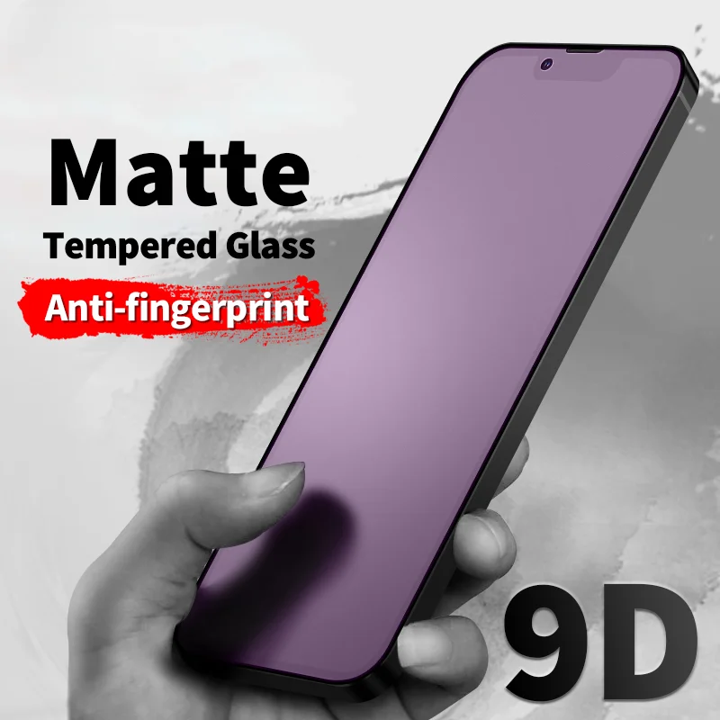 2PCS Matte Tempered Glass for iPhone 14 Pro Max 13 12 Mini 15 Plus Screen Protector for iPhone 11 Pro Max XR XS Max 7 8Plus