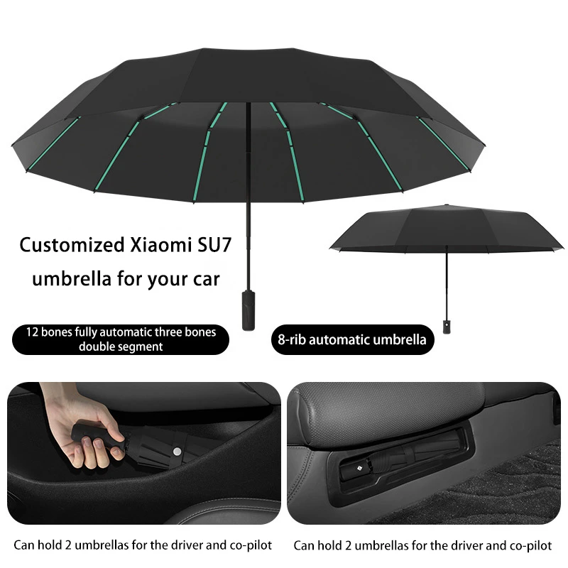 New 144 Bone Folding Umbrella Fully Automatic Double Bone SPF 50 UV Protection Rain Resistance Strong Wind Resitance Umbrella