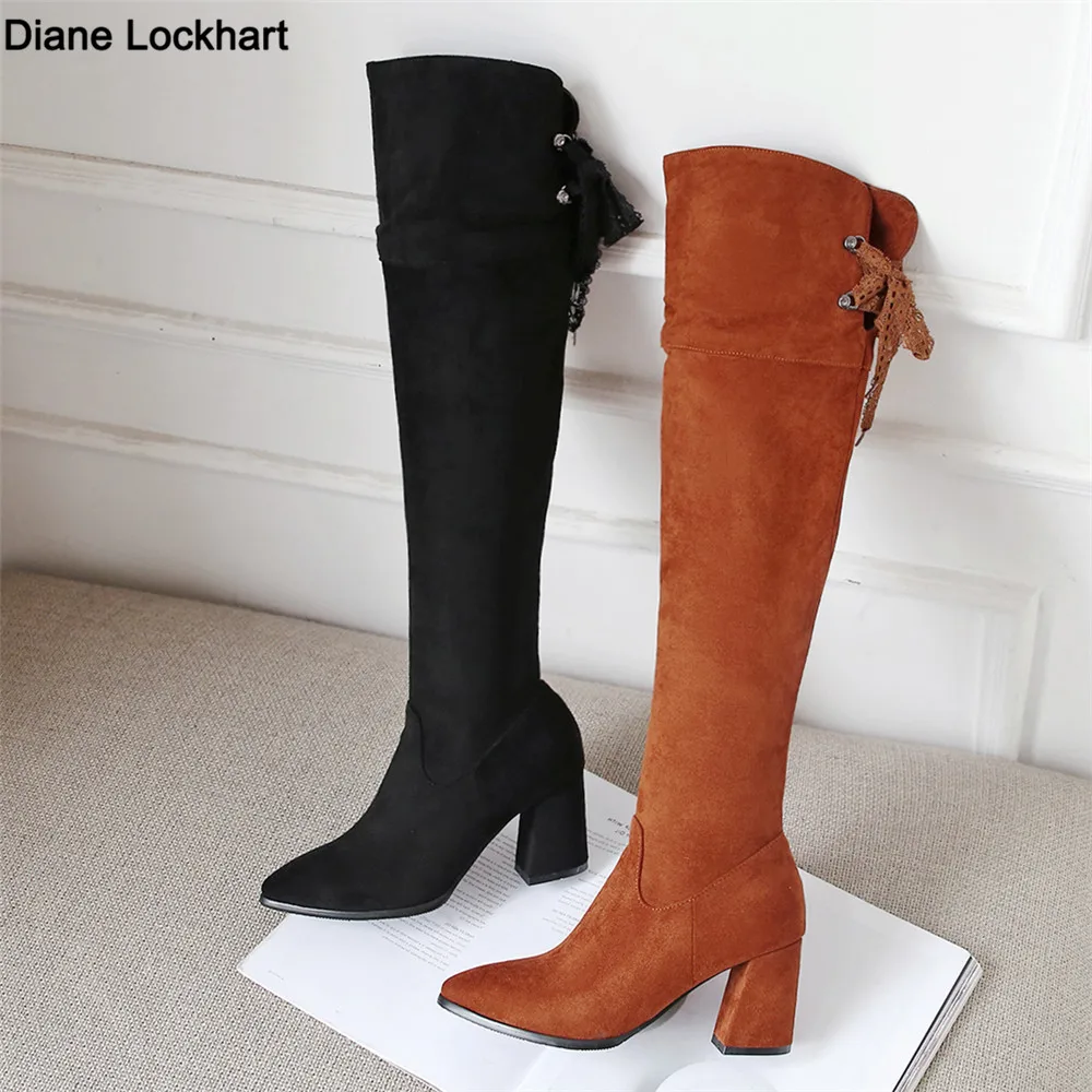 

Fashion Flock Slim Boots Sexy Over The Knee High Women Fashion Winter Thigh High Boots Shoes Woman Fashion Botas Mujer Black