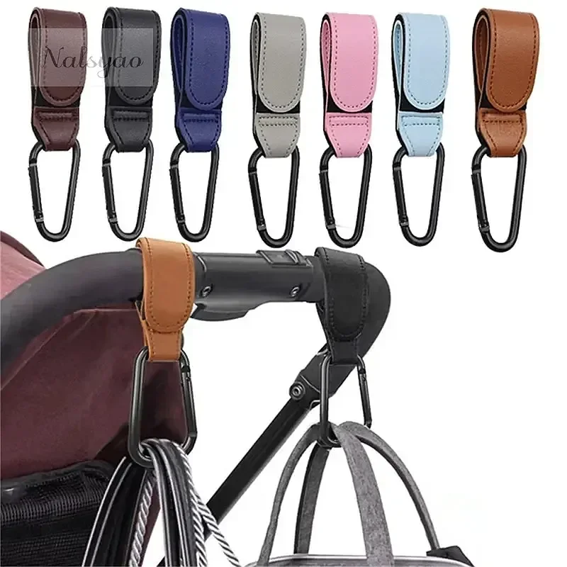Wholesale 2pcs PU Leather 360 Degree Rotatable Stroller Hook for Pram Cart Organizer Baby Stroller Accessories