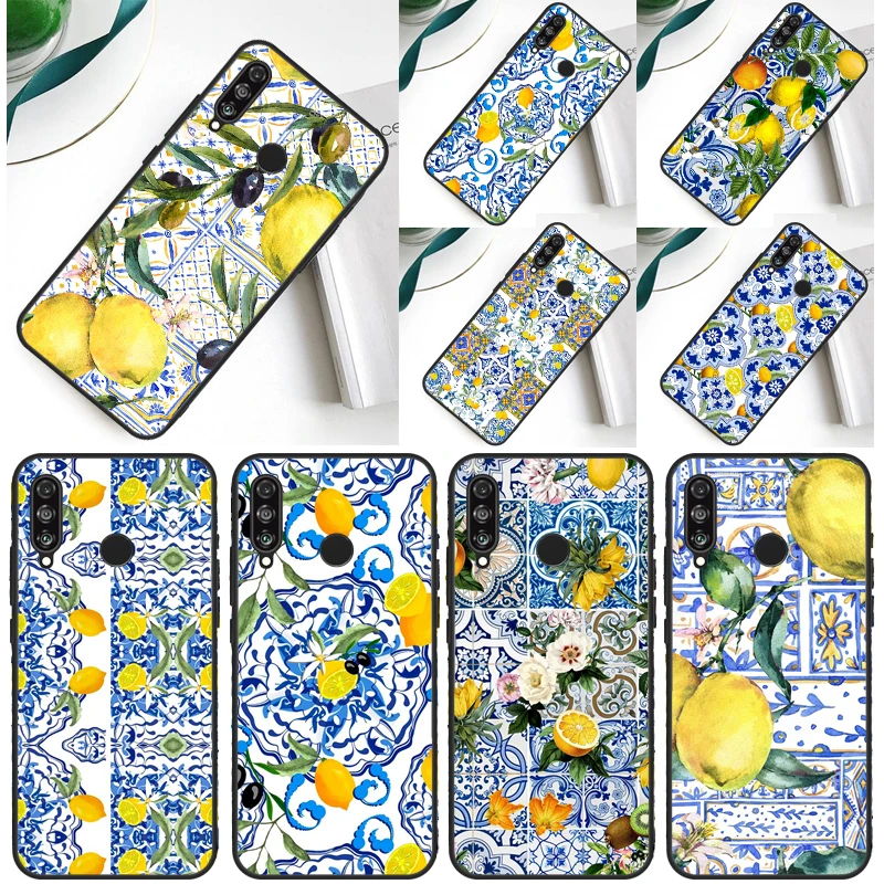 Mediterranean Lemon For Huawei P30 Pro P60 P50 P20 P40 P Smart Nova 9 5T Honor Magic 5 Lite X8 X9 a 50 70 Case