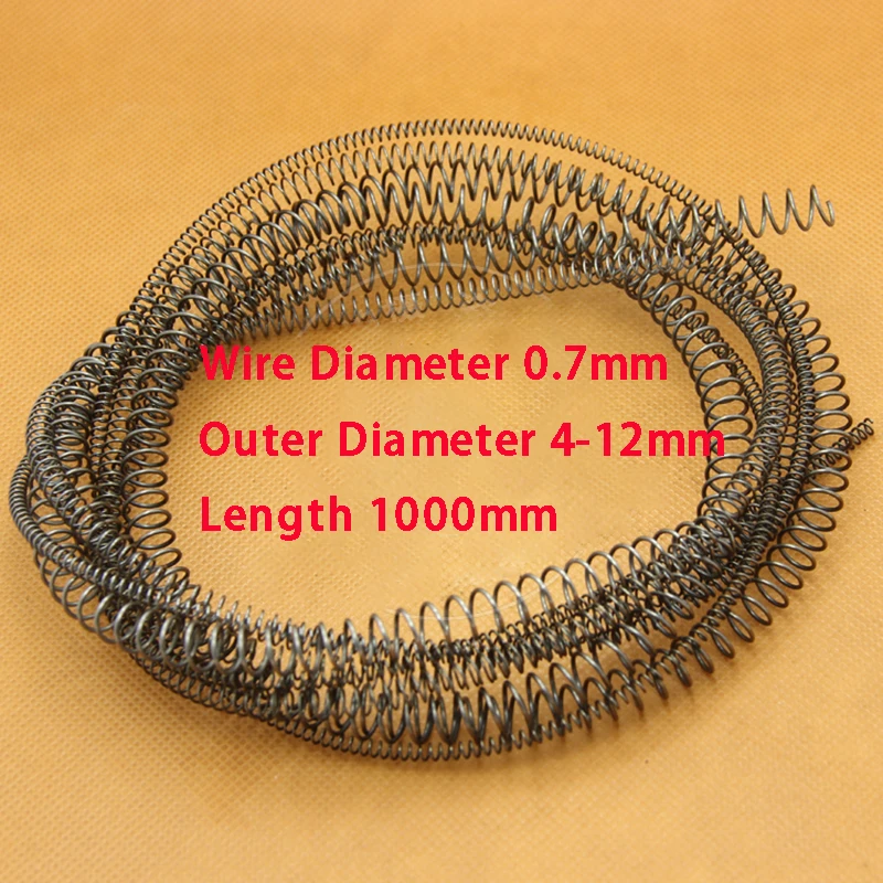 

2Pc 1Meter Long Spring Steel Compression Spring Wire Diameter 0.7mm Outer Diameter 4-12mm Length 1000mm Y-shaped Pressure Spring