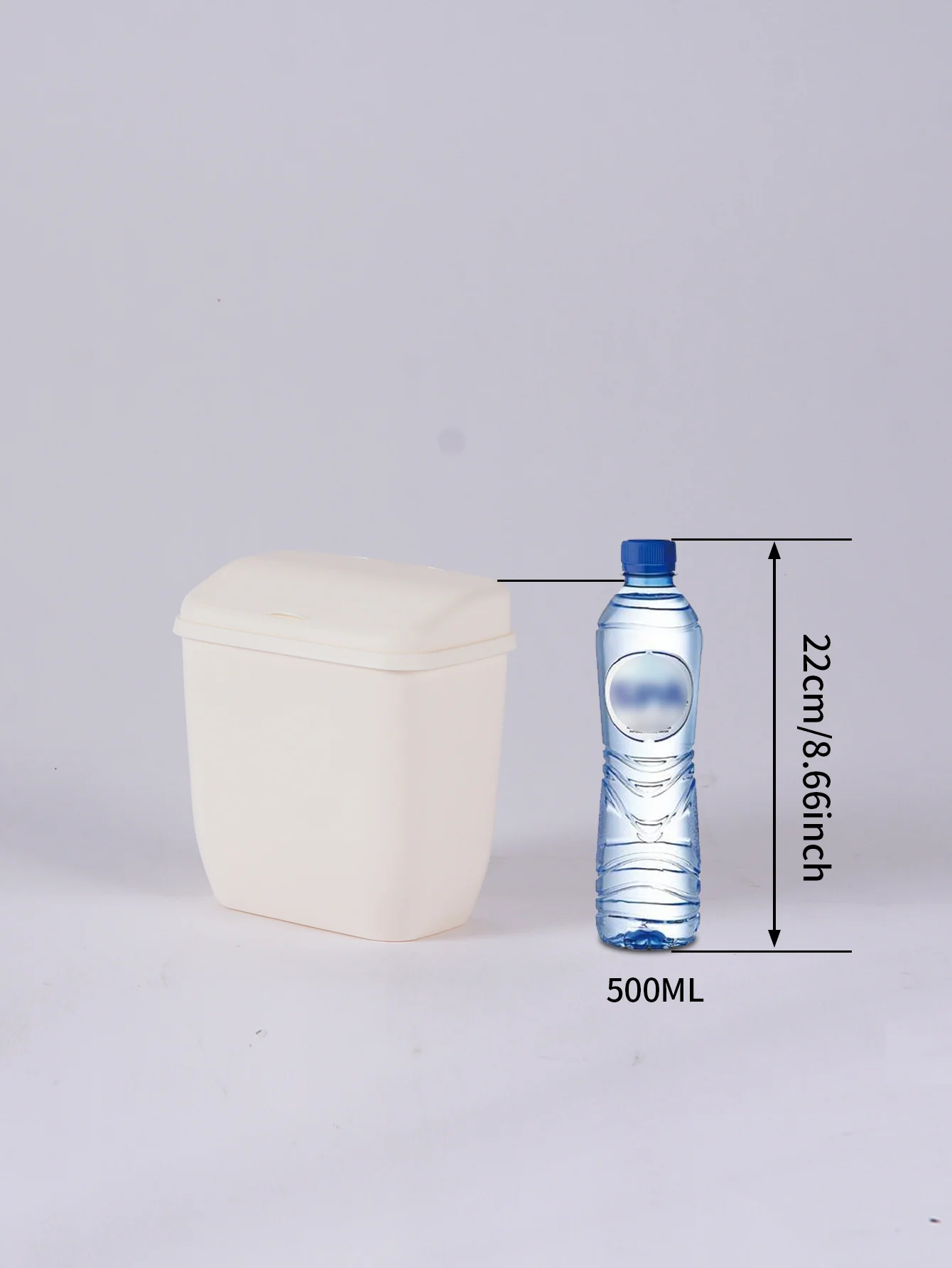 Mini White Plastic Mini Wall Mounted Trash Bin for Kitchen and Bathroom and Home