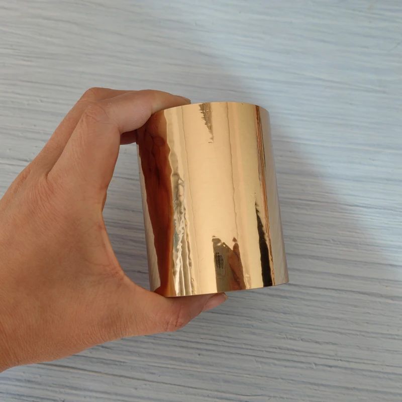 8 cm Jasno-złota folia tłoczona na gorąco Papier do tłoczenia na gorąco Złota skórzana tkanina Pudełko DIY Dekoracja 120 metrów / rolka — zdjęcie produktu 2