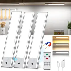 LED Night Light Motion Sensor USB Rechargeable Night Lamp 1500mAh For Room Kitchen Cabinet Staircase Corridor Lighting