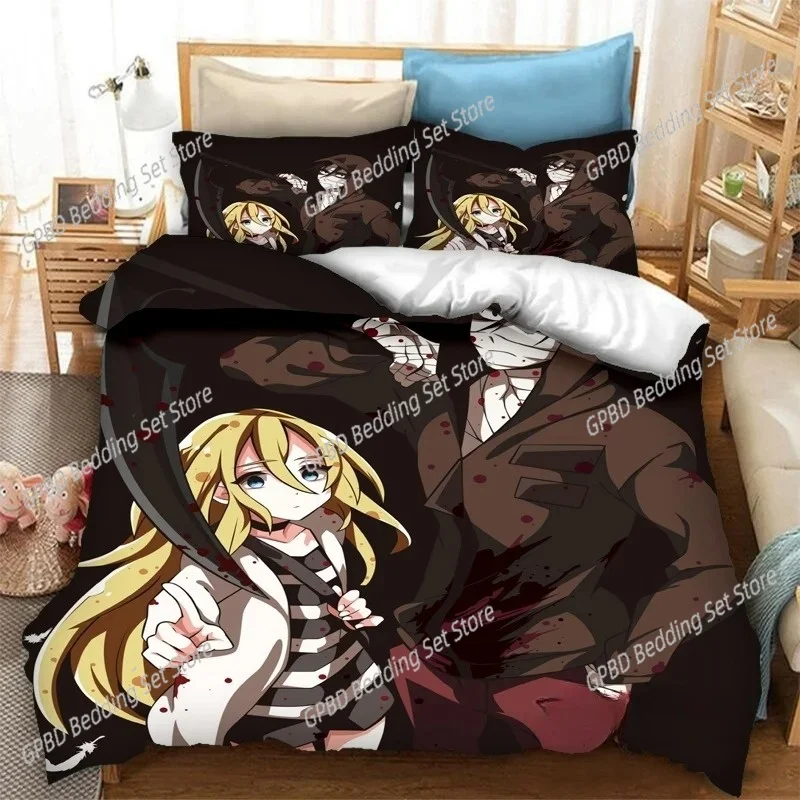 Anime Angels of Death 3D Bedding Set Duvet Cover Pillowcases Single Twin Full Queen King Size Home Decor Quilt Boys Gift