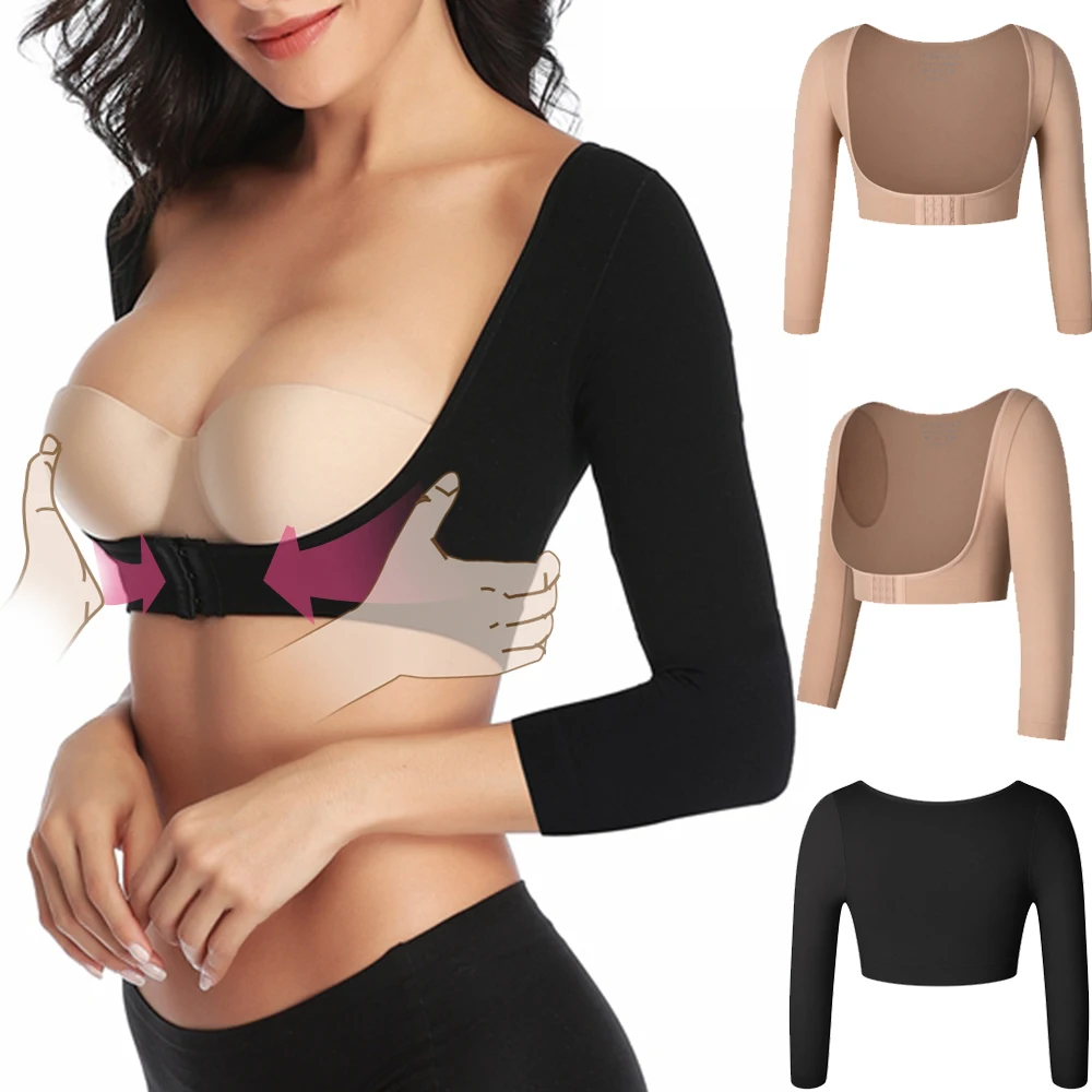 Oberarm Shaper frauen Schlanker Kompression Ärmeln Haltung Corrector Tops Shapewear Weibliche Abnehmen Kleidung 3/4 Ärmeln Neue