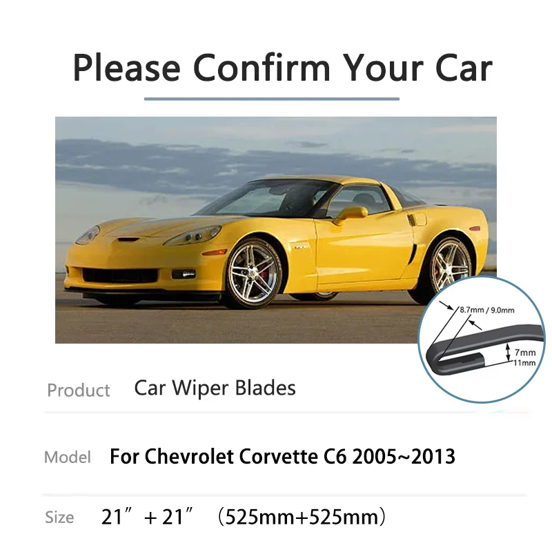 

Car Windscreen Wipers For Chevrolet Corvette C6 Accessorie 2005~2013 Rubber Window Windshield Wiper Accessories Auto Rain Brushe