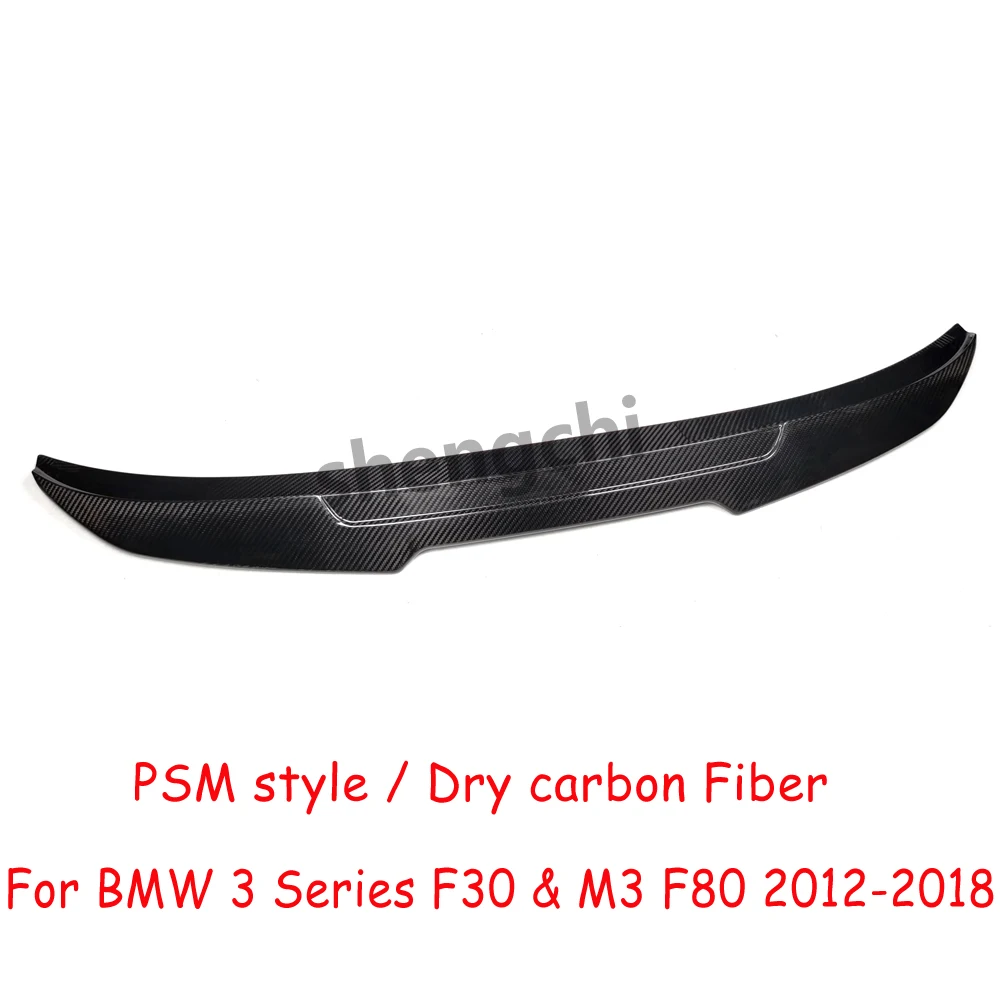 F30 PSM Style Dry Carbon Fiber Rear Trunk Spoiler Wing For BMW 3 Series F30 F80 M3 316i 318i 320i 328i 330i Spoiler 2012-2018