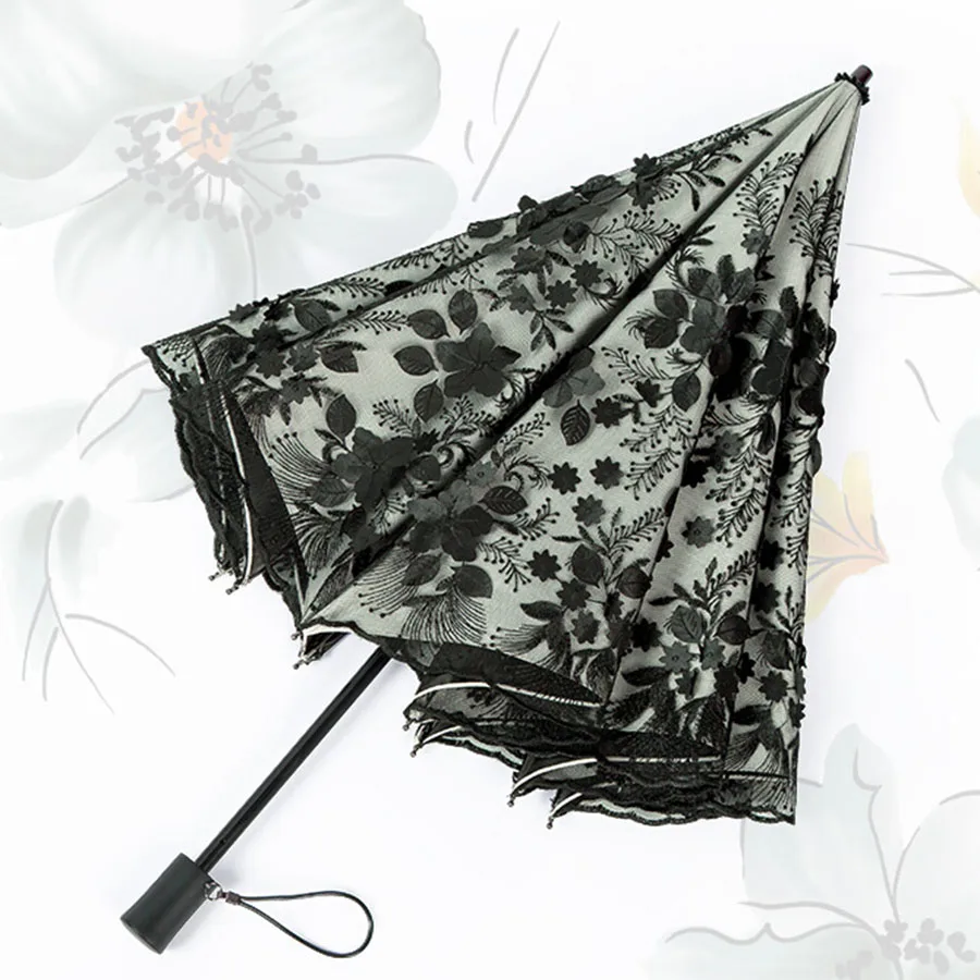 Women Umbrella Parasol Black Uv Big Luxury Visor Umbrella Girl Ultra Light Lace Double Layer Aesthetic Sword Guarda Chuva Sun