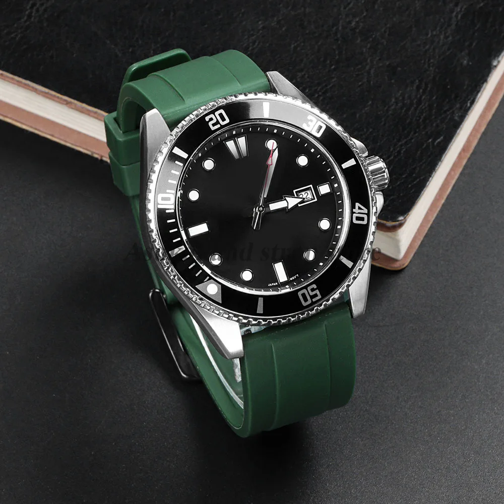 20 มม.22 มม.24 มม.เกรดพรีเมี่ยม Vulcanized ยางสําหรับนาฬิกา IWC สําหรับ Rolex QUICK RELEASE นาฬิกายางผู้ชาย Tropic