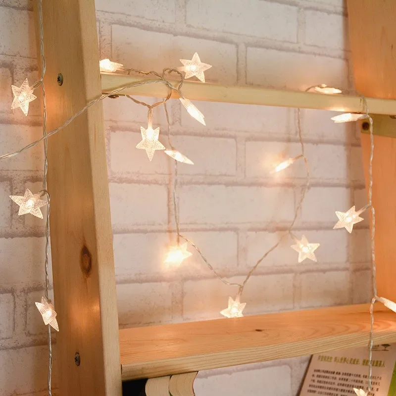 Nuevo 10/20/30 guirnaldas de luces LED de estrella guirnaldas centelleantes alimentadas por batería lámpara de Navidad fiesta boda luces de hadas decorativas