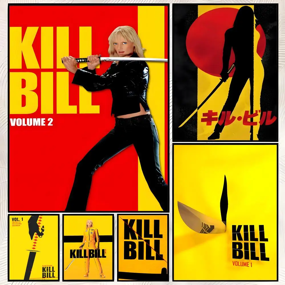 Movie K-Kill.Bill Poster Self-Stick HD PVC Wall Art Poster, Waterproof Decor for Bedroom, Living Room and Home
