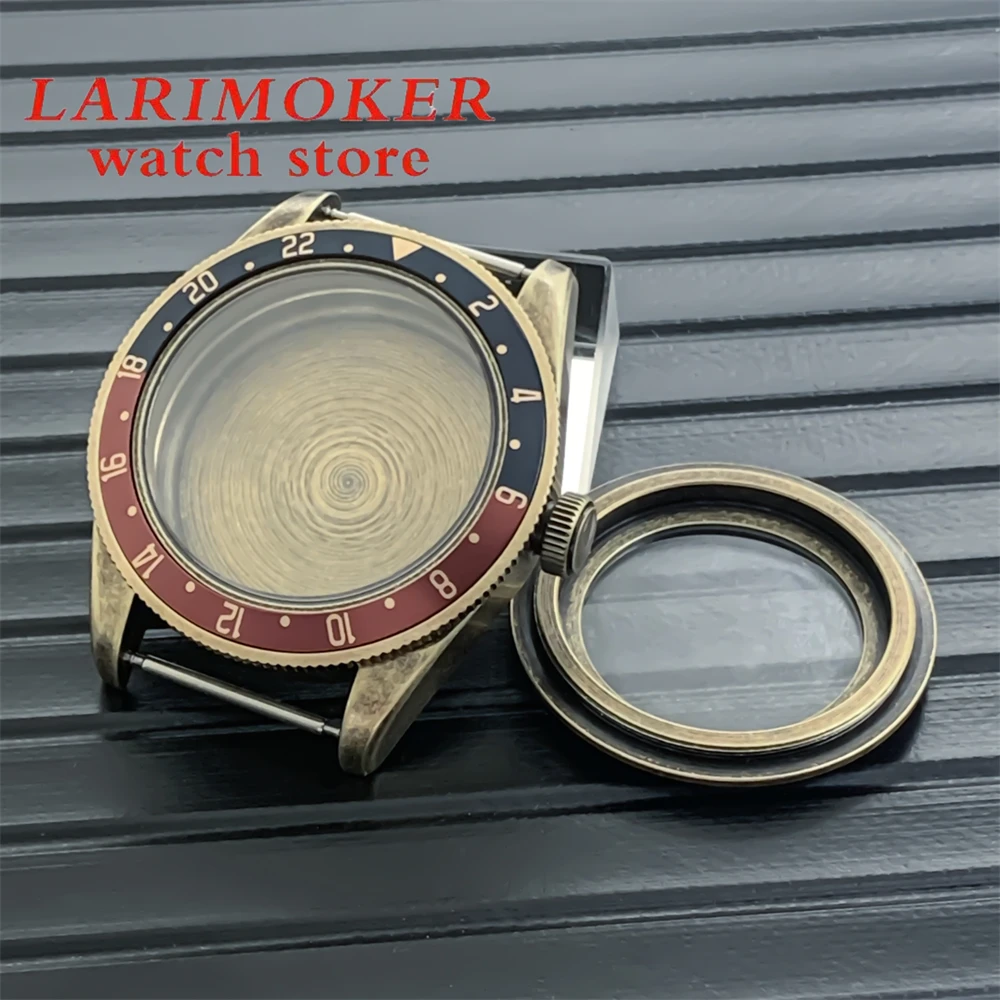 39mm Bronze case Dome sapphire glass ceramic bezel suitable for NH34 35 36 ETA 2824 movement small copper flowers copper shield