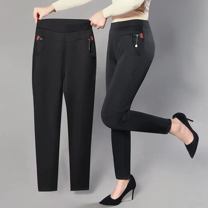 

High Waisted Women's Pants Slim Trousers Womens Casual 2024 New Summer Soft Thin Solid Color Pencil Suit Pants for Women T60