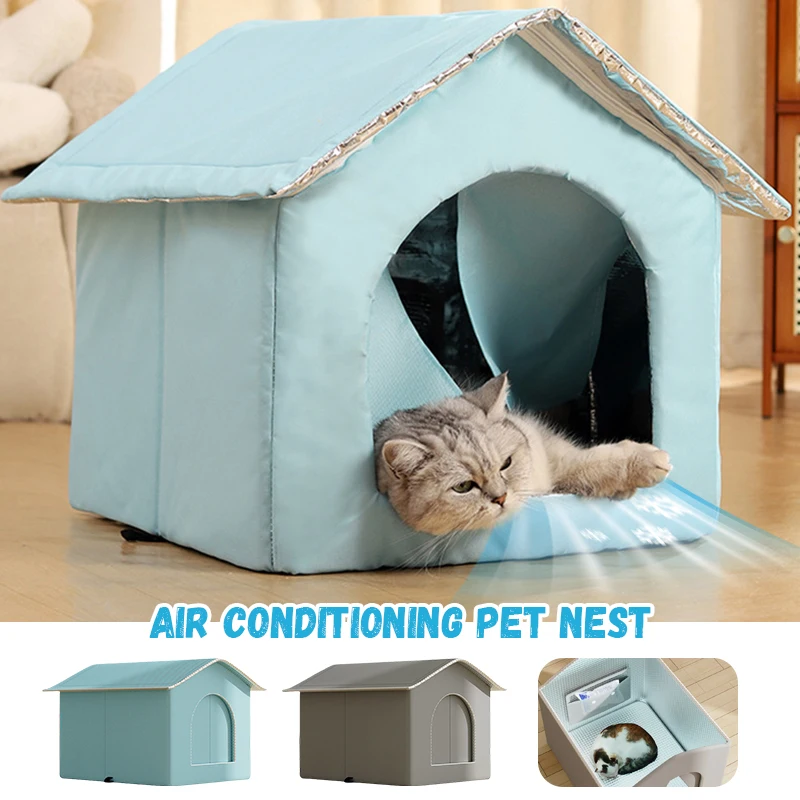 

New Large Cat Air Conditioning House Cat Nest Dog Ice Nest Cool Room In Summer Four Seasons Cat Dog Pet Universal Ice House 20 ℃