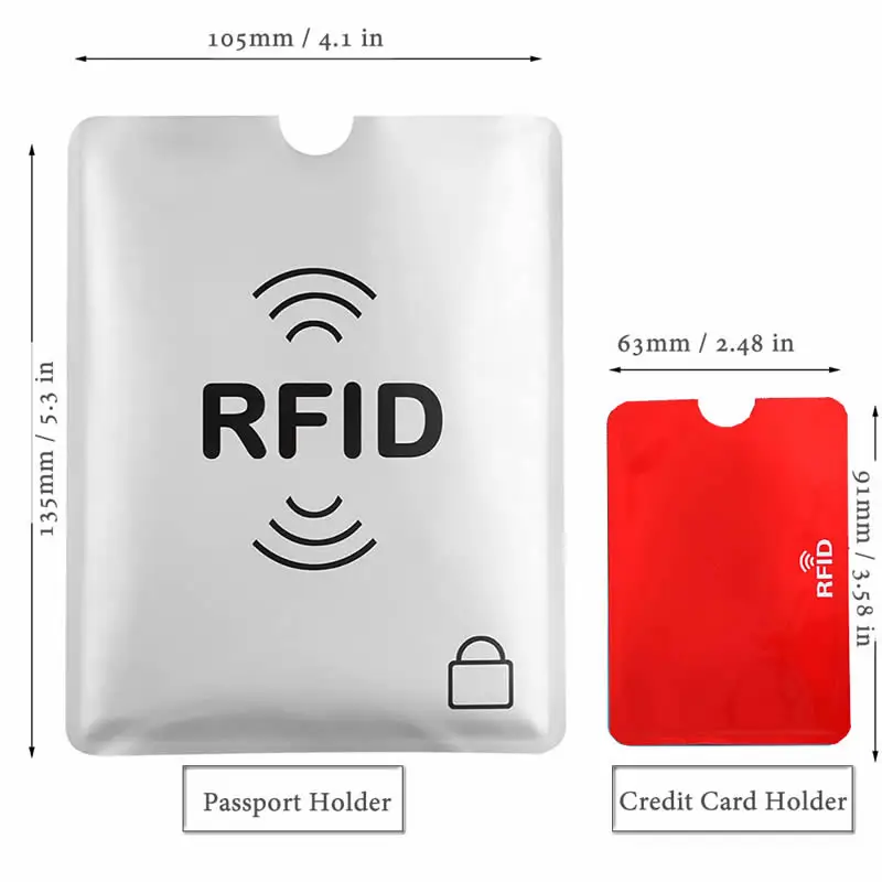 10Pcs NFC RFID Card Sleeve Protector Anti Scan Aluminum Foil Card Holder Identity Theft Protection For Bank Credit Card Passport