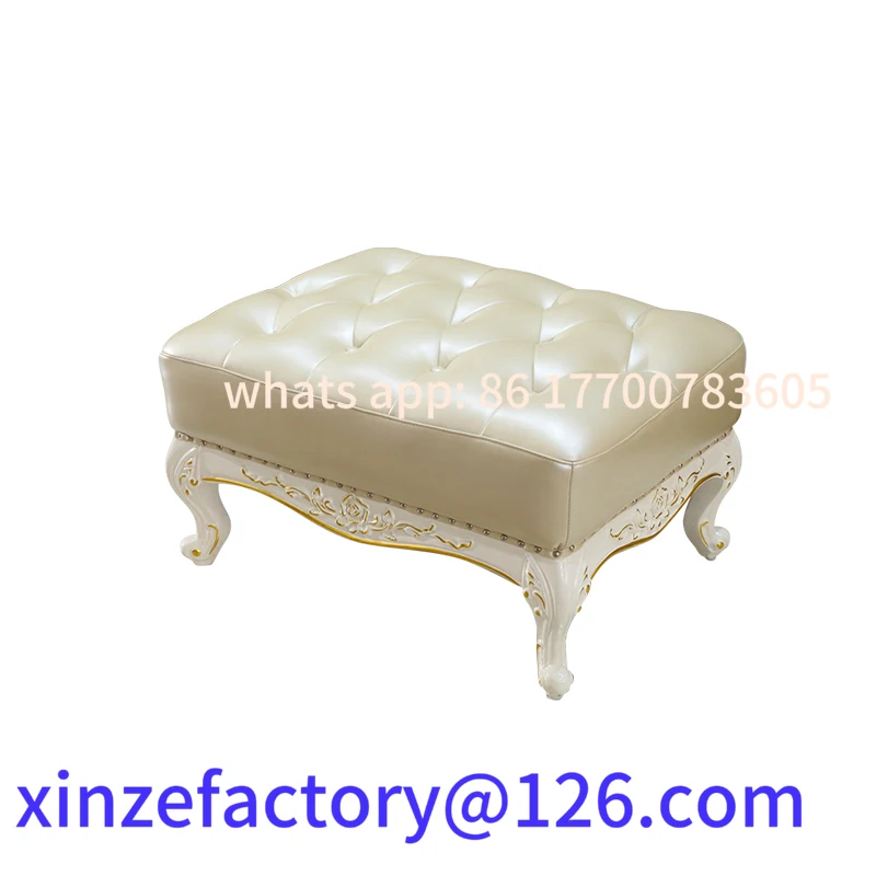 

Customizable European shoe pedal, princess stool, household, French shoe stool, leather stool, medieval style, sofa pedal